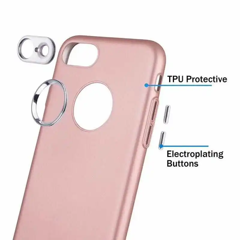 Роскошный мягкий силиконовый чехол для телефона iphone 7 7Plus с металлическим окошком