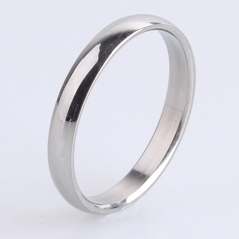 Гладкая нержавеющая сталь 316L серебристого цвета 3 мм свадьба кольца для мужчин и