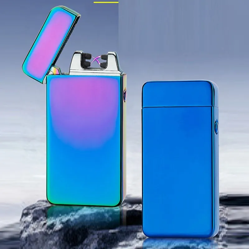 Новый USB Зажигалка перезаряжаемая электрическая двойная дуга металлический