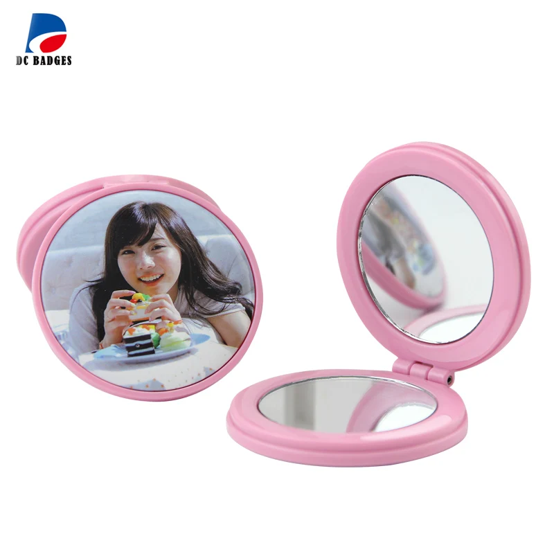 

50sets of mix Colorful Double side Makeup pocket Mirror 58mm Button Blank Componets without the pictures