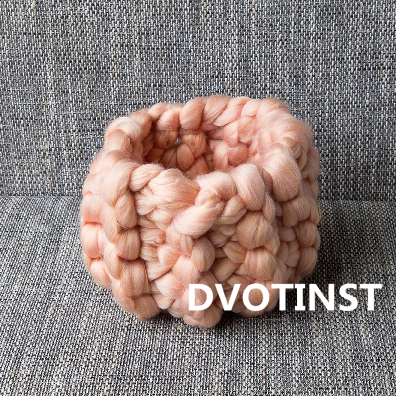 Dvotinst Newborn Baby Photography Props Crochet Knit Wool Eggshell Basket Filler Fotografia Accessories Studio Shooting | Детская одежда