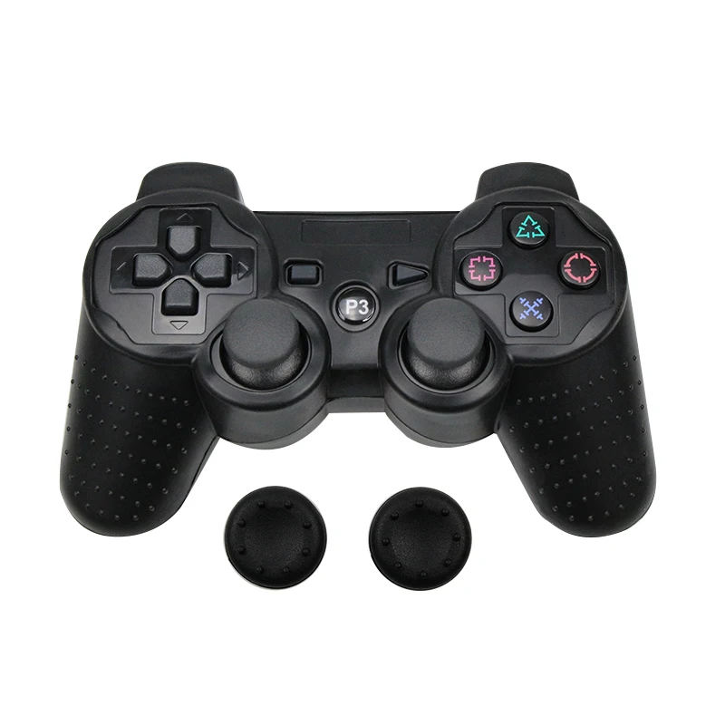 Силиконовый защитный чехол-накладка для PS3 контроллер гелевый чехол-накладка с 2 колпачками для джойстика