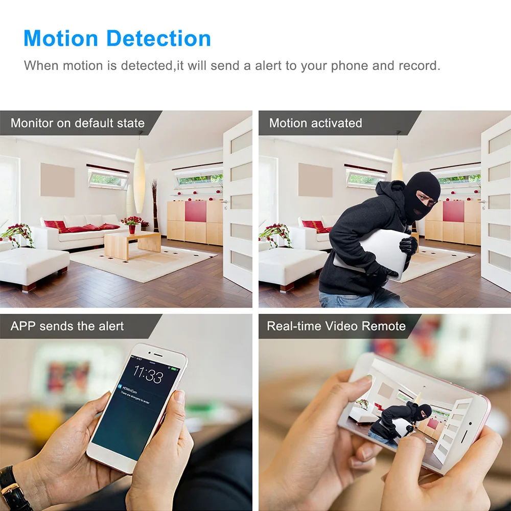 Мини Камера Wi Fi P2P IP Ночное видение камера видеонаблюдения с разрешением Full HD 1080 P