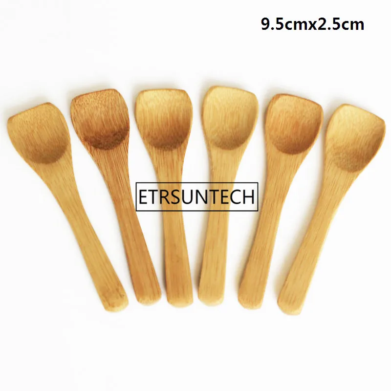 9.5cmx2.5cm 8 Размер, маленькие бамбуковые ложки, натуральные, Eeo-Friendly, мини-ложки для меда, кухонные, мини-ложки для кофе, чайная ложка для детей, совок для мороженого, 9~ 16 см - Цвет: 9.5cmx2.5cm