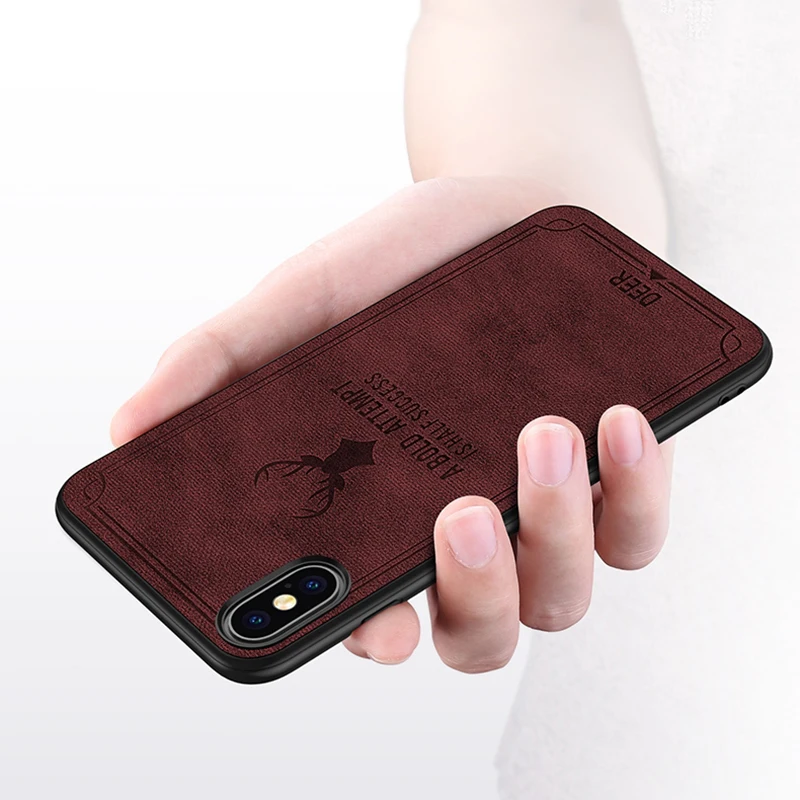 Suntaiho холщовый силиконовый чехол для телефона iphone XS MAX XR 7 8 Plus тканевый Мягкий ТПУ 6