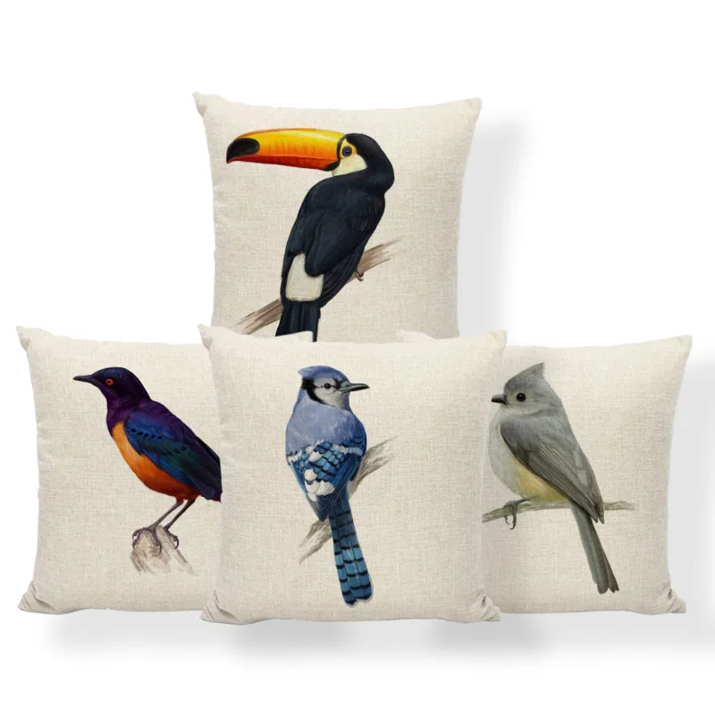 Наволочки для подушек Goldfinch Macaw Toucan голубой Джей искусственный в скандинавском