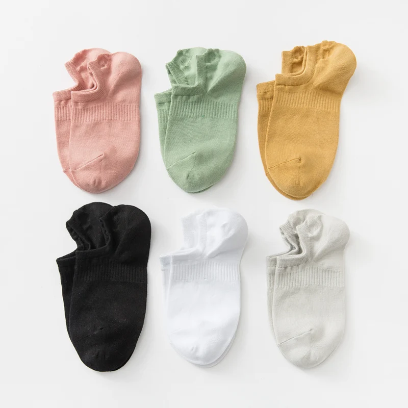 100% хлопок женские короткие носки мягкие цвета белый черный низкий вырез лодочные