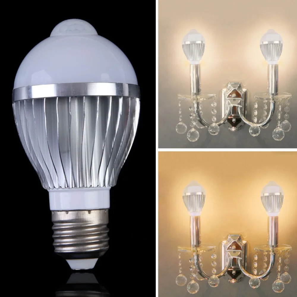 Indoor E27 Led Bulbs A PIR Auto Motion Sensor Light Lamps SMD5730 5W 7W AC85-265V Detection SpotLight for Home lampada | Освещение
