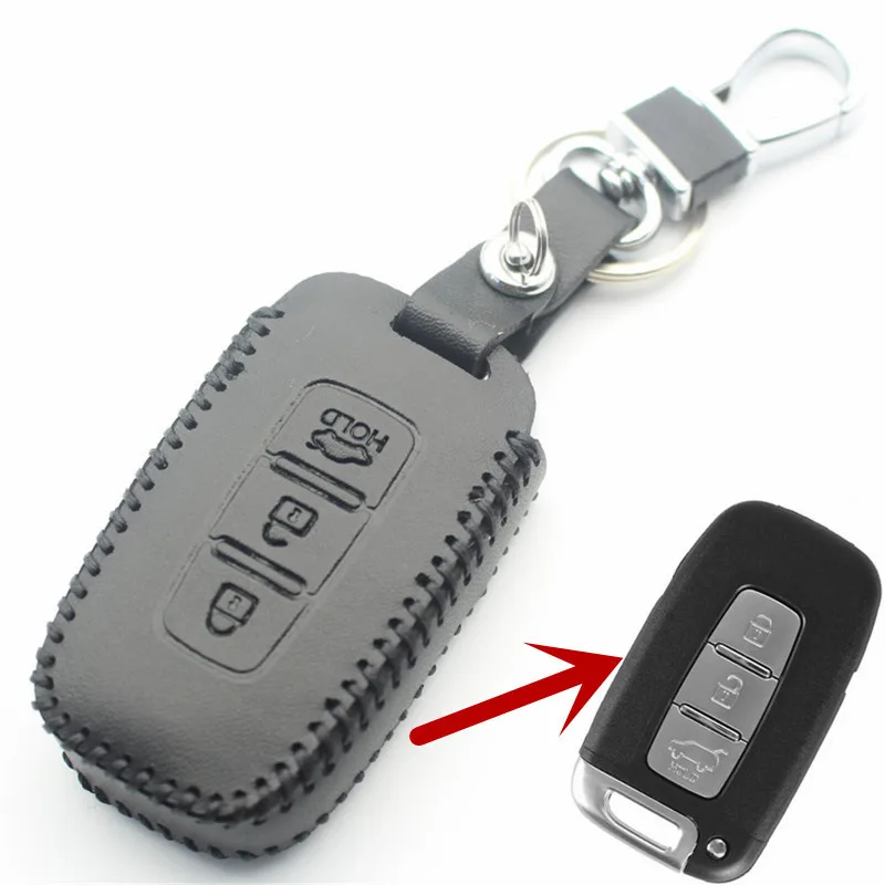 Чехол для ключей FLYBETTER из натуральной кожи для Kia KX3/RIO/Ceed/Cerato/Optima/K5/Sportage/Sorento/K2/Soul/K3/Sedona/Grand/Carnival - Название цвета: 3