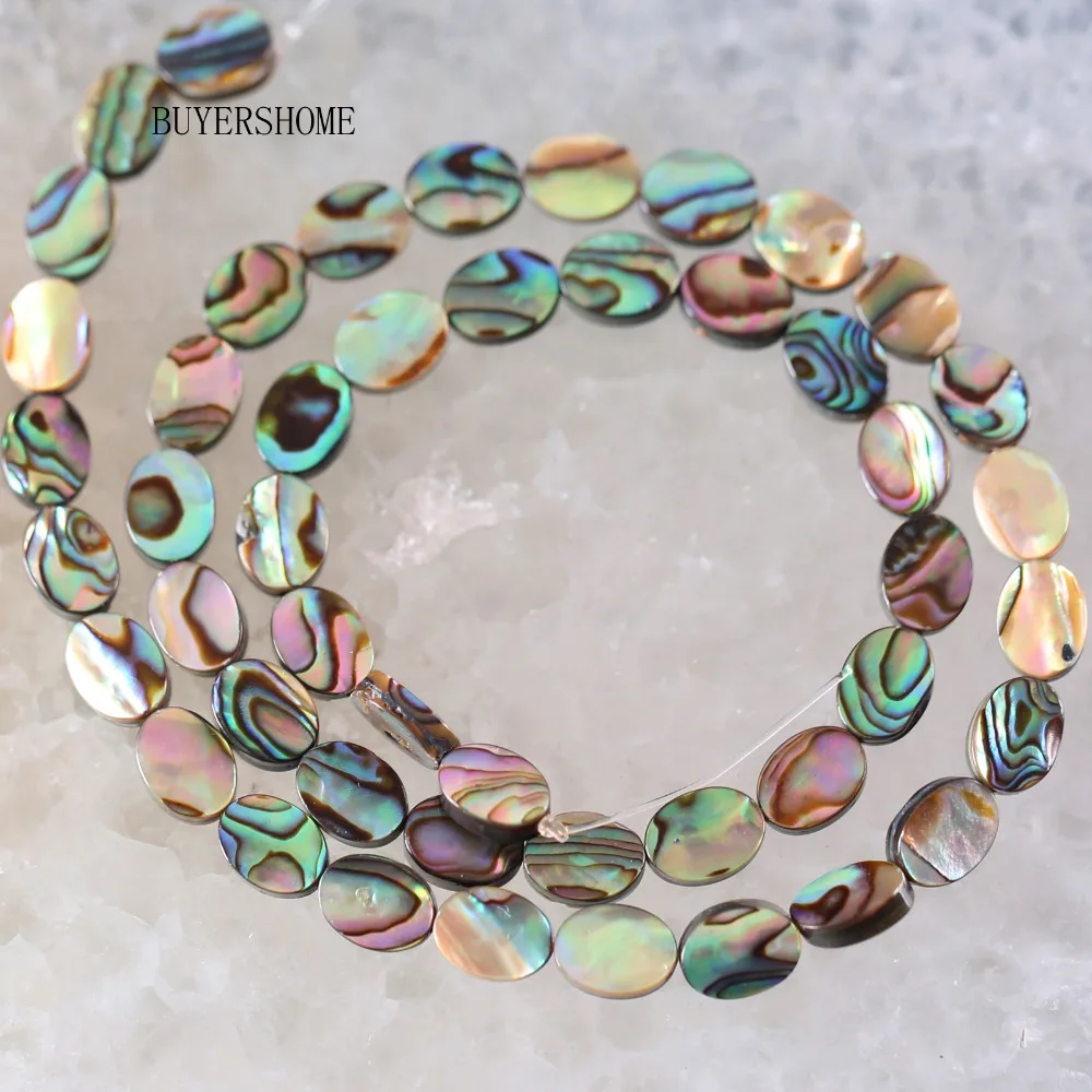 

Free Shipping New without tags Fahion Jewelry 9x6MM Natural New Zealand Abalone Shell Loose Beads String 16" RO045