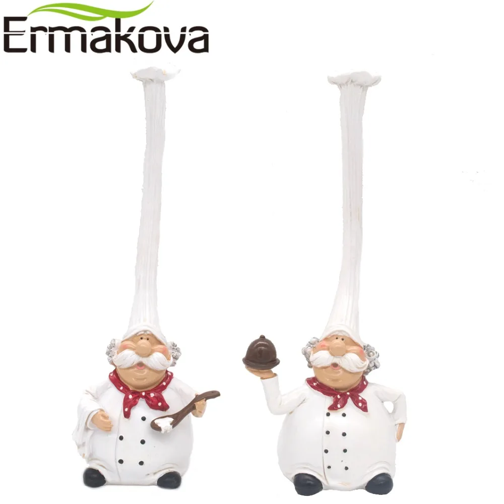 ERMAKOVA 2 шт./компл. фигурка кухонного шеф повара из смолы торт пекарня миниатюрная