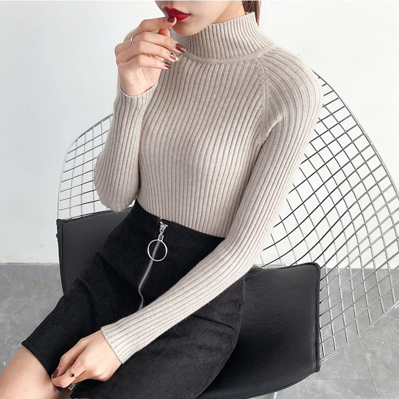 

Turtleneck Women Cashmere Sweater Women autumn Sweaters Ladies Warm Winter Woman Sweater Knitting Pullovers Female Sweater 2019