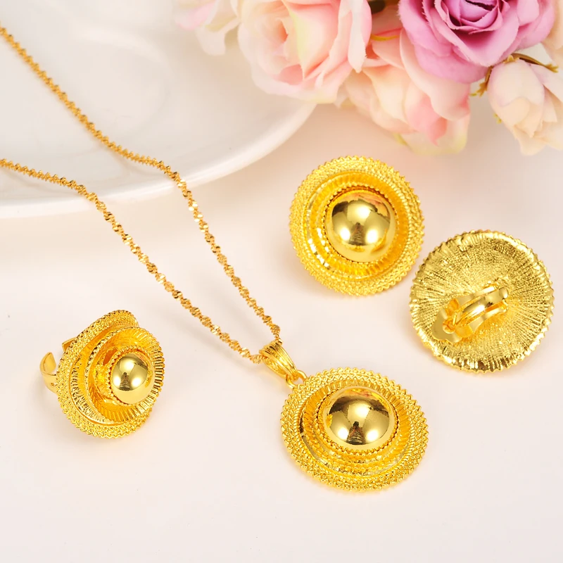 Комплект ювелирных изделий для свадьбы Женский комплект из золота|gold jewelry set|bridal
