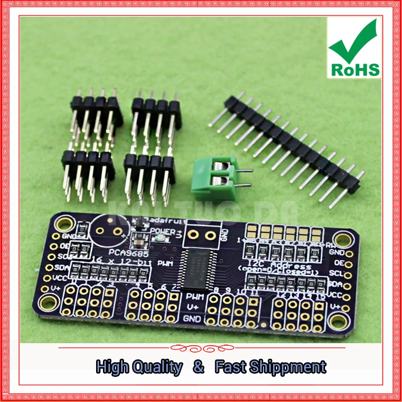 16-канальная 12-битная плата модуля управления Сервоприводом PCA9685 Fm + I2C Bus PWM D3A5 |