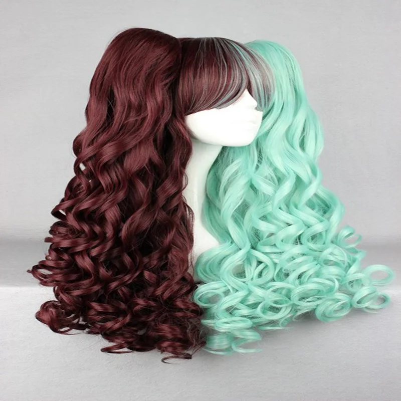 HAIRJOY женские 70 см длинные синие Смешанные розовые волнистые плетеные 2 хвостика Синтетические партии косплей парик 15 видов цветов доступны