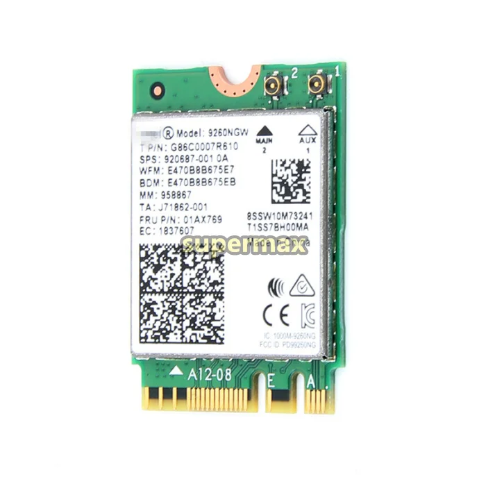 Двухдиапазонная беспроводная карта переменного тока 9260 9260NGW Wifi/NGFF M2/2 4G/5 ГГц Wlan