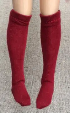 wine red 1 пара носков для кукол до колена ярких цветов для 1/6, аксессуары для кукольной одежды(fit Azone, Kurhn, OB, Momoko, Barbies, Blyth, 1/6 Doll - Цвет: wine red