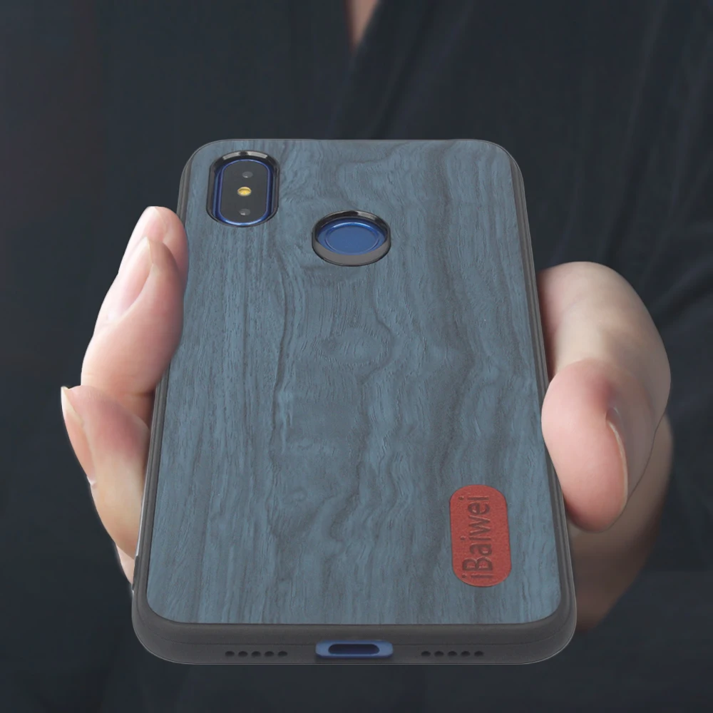 Новый ретро отделка под дерево чехол для телефона Xiaomi Mi 8 Роскошный из мягкого ТПУ