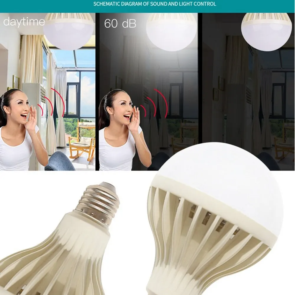 3 Вт Высокий свет СИД лампа 9 LED звук и Датчик управления лампочка 2835 тип света 46*83