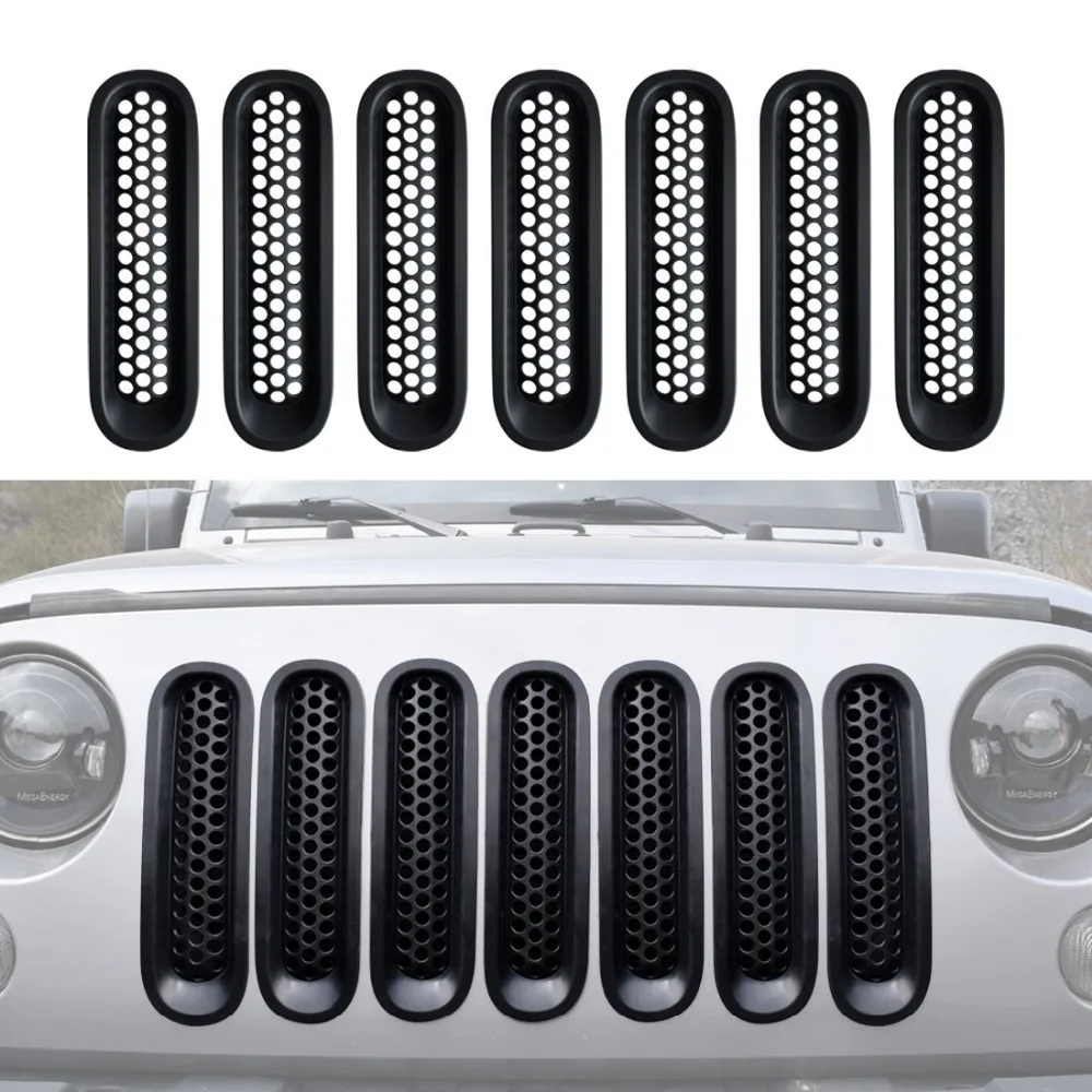 Marloo Черная передняя решетка для решетки радиатора комплект Jeep Wrangler JK Rubicon Sahara