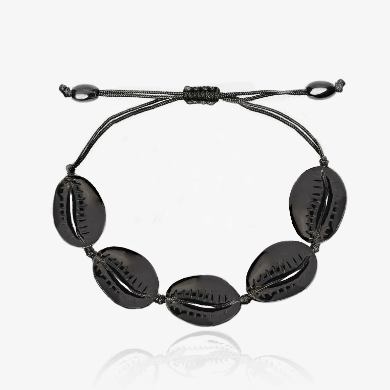 Черный металлический мужской браслет Concha bijoux женский pulseira feminina Cowry ювелирный