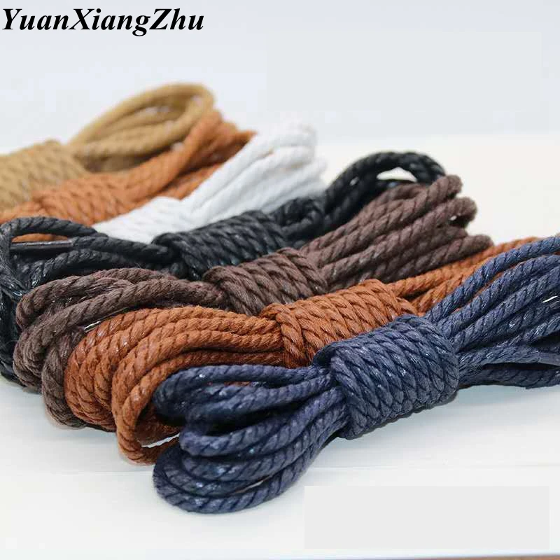 

1Pair Waxed Shoelaces Casual Leather Shoelace Round shoe laces Shoestring Martin Boots Laces Shoes Cord Ropes 60/90/120/150CM