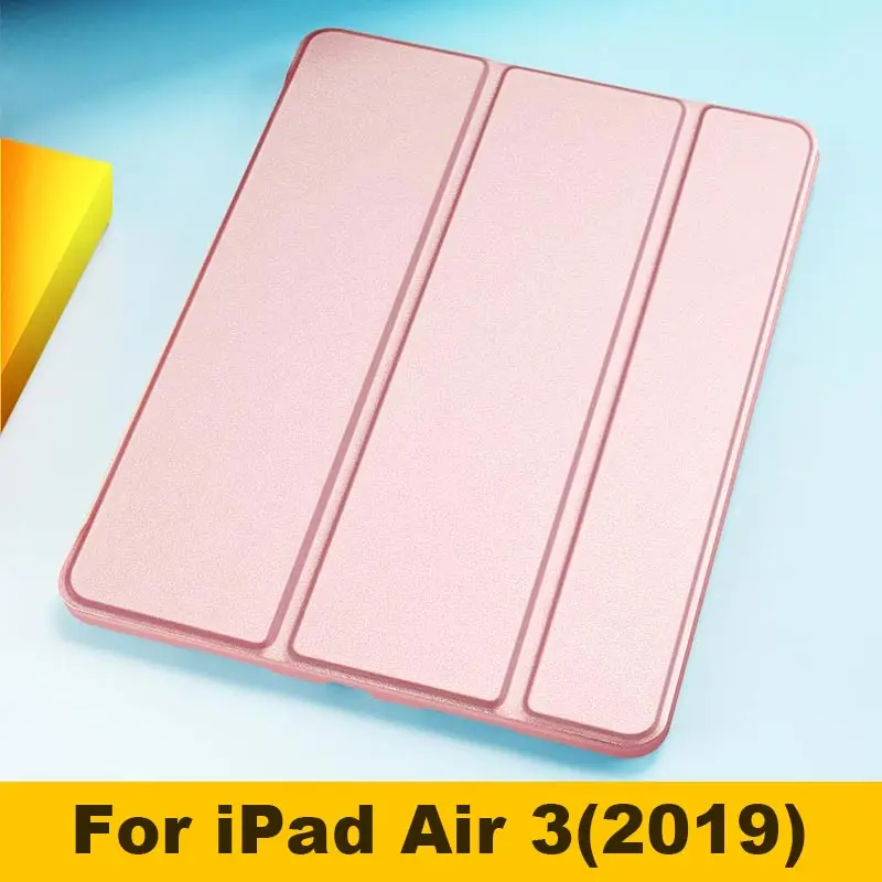 For Air 3 Rose gold Чехол для нового iPad Air 3 10,5 дюйма, Умный Магнитный чехол из искусственной кожи, мягкий силиконовый чехол-подставка из ТПУ для iPad Air 1 Air 2 Funda - Цвет: For Air 3 Rose gold