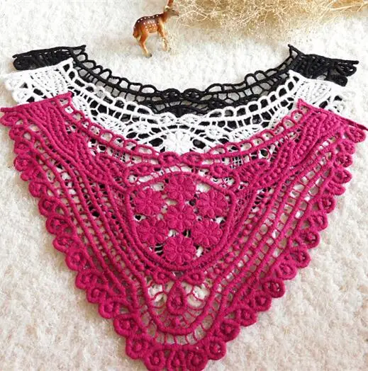 30*21cm 100% Cotton Fake Lace Collar Fabric DIY Embroidery Neckline Applique Sewing Craft | Дом и сад