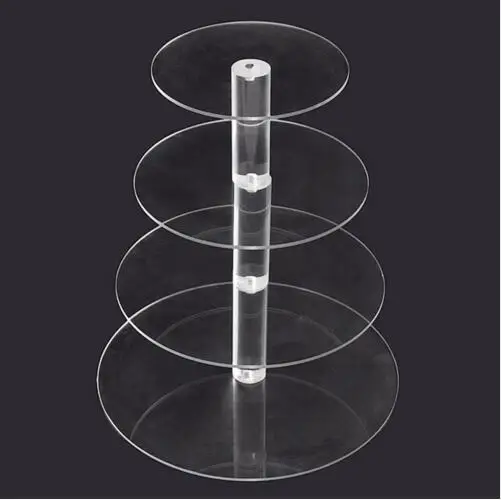3/4 Tier Clear Acrylic Cake Stand Set Round Cupcake Wedding Display Transparent | Дом и сад