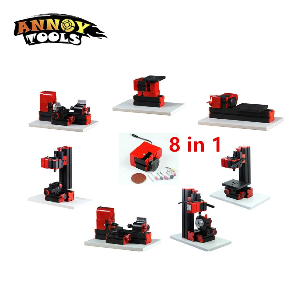

new 8 in 1 Mini Lathe Machine; Mini Combined Machine Tool; For Soft Metal or Wood Processing