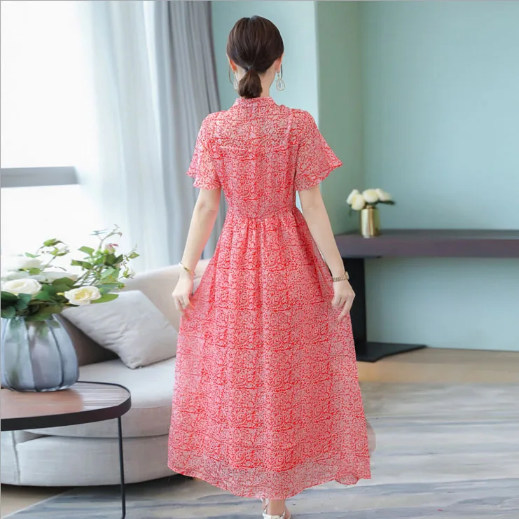 2018 Летние Новые Ретро cheongsam шифоновое платье | Женская одежда
