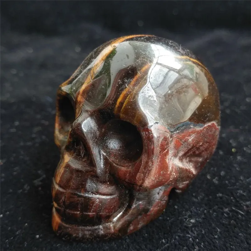Natura Tiger's eye Stone Quartz Crystal Skull Human Statue Healing | Дом и сад