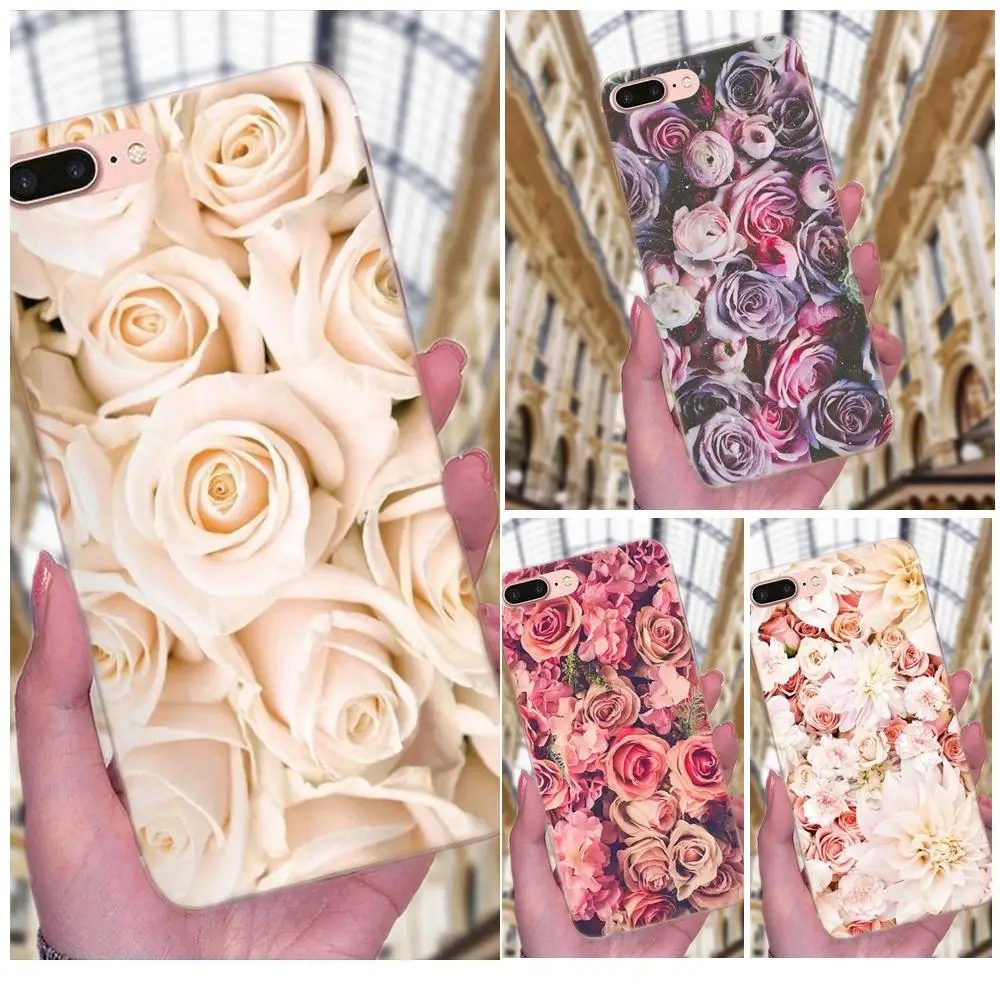 Для Huawei P7 Honor 4C 5A 5C 5X 6 6C 6A 6X 7 7X 8 9 V8 V10 Y3II Y5II G8 Play Lite букет из розовых роз свежий