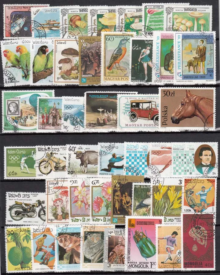 2000 шт. почтовые штампы разных цветов без повторов с почтовой отметкой в хорошем