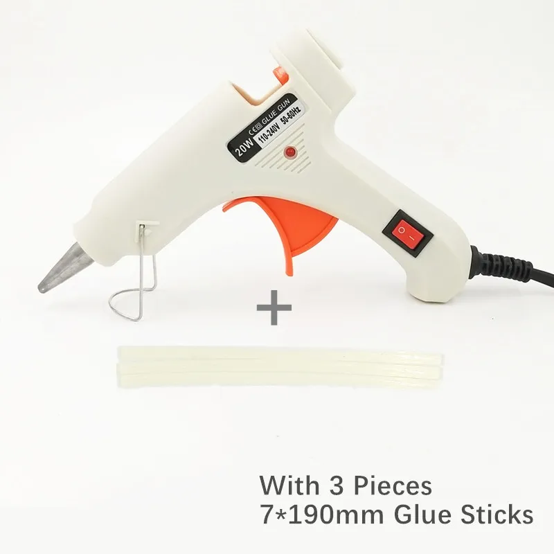 3pcs Glue Sticks WH Onnfang горячего расплава клея пушка 20 Вт с 20/комплект из 3 предметов 7 мм* 190 миллиметровый клей-карандаш промышленный мини Пистолеты термо Электрический тепла Температура инструменты - Цвет: 3pcs Glue Sticks WH