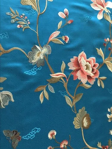 6 Парча с шелковой вышивкой Вышивка Шелковые цветы богатый Китай kazahana cheongsam одежда ткань ширина 75 - Цвет: 6