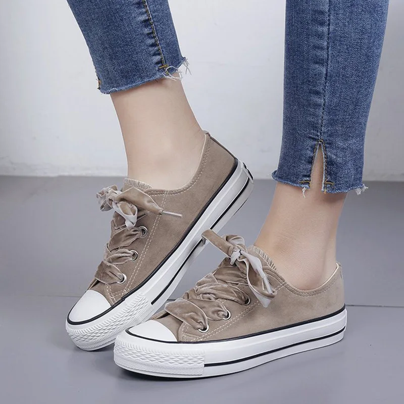 Женская Вулканизированная обувь 2019 г. модные кроссовки однотонная женская