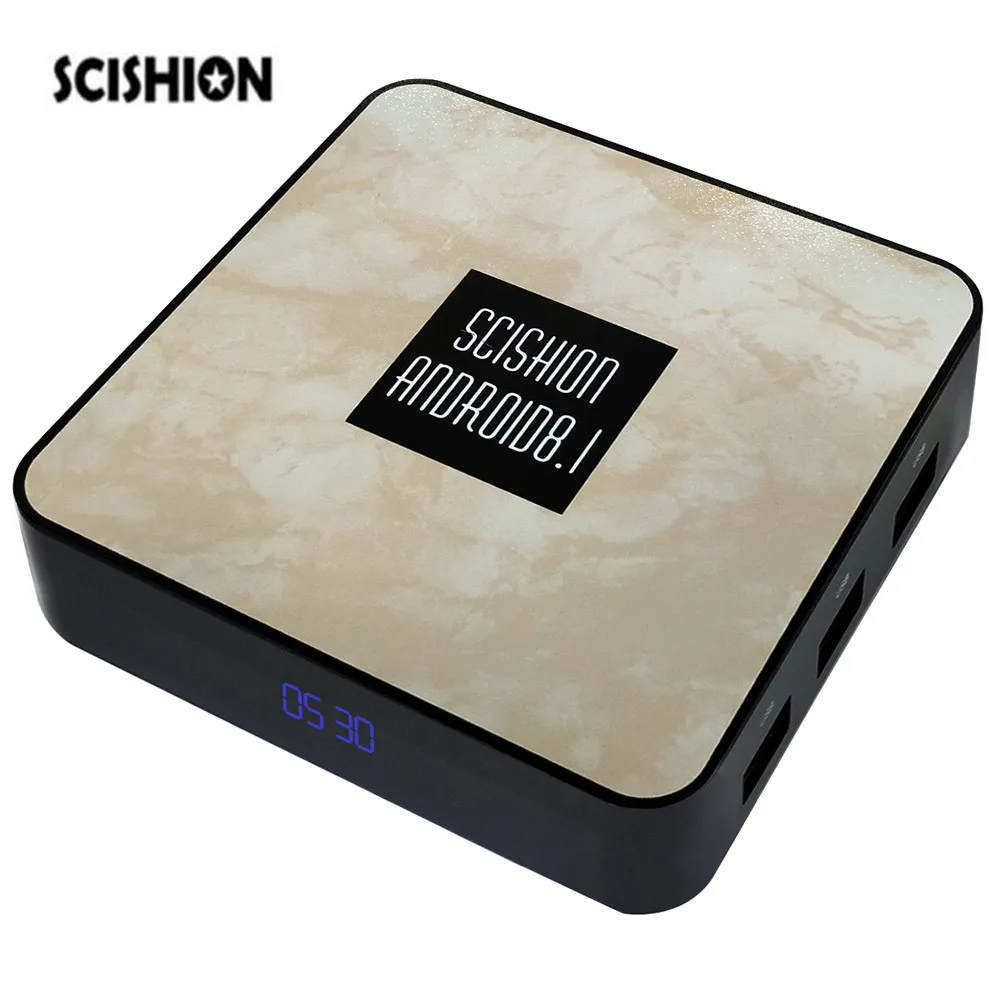 ТВ приставка SCISHION Rockchip 3328 Android 8 1 4 Гб ОЗУ + 32 ПЗУ медиаплеер 2 4G WiFi 100M BT4.0 4K смарт RX4B Pk