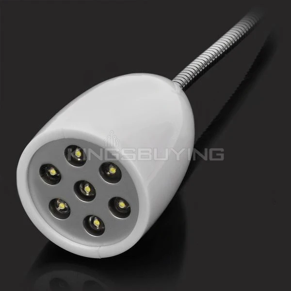 Flexible USB 2.0 7-LED 6500K White Desk Lamp - + Silver #1700459 | Компьютеры и офис