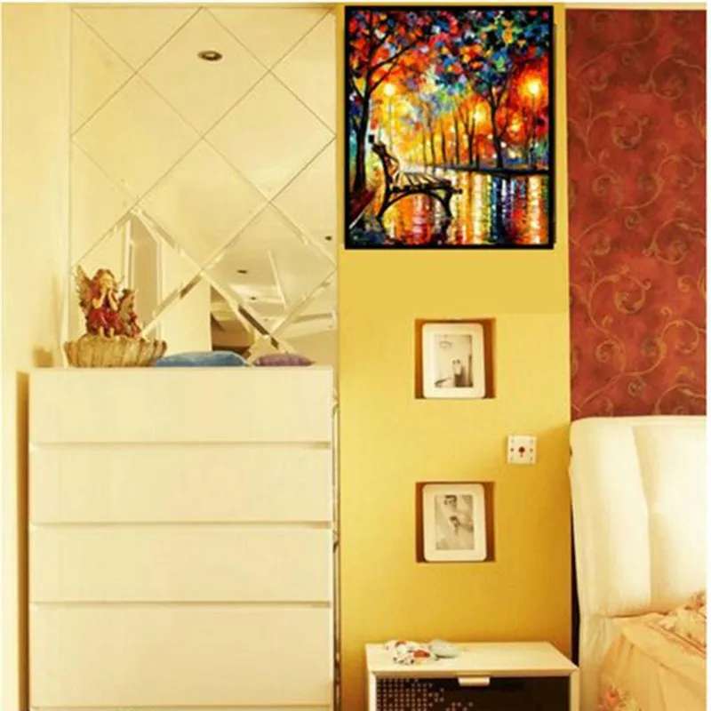 Масло Холст волшебный куб Круглый Алмаз дождливая ночь Алмазная картина Вышивка