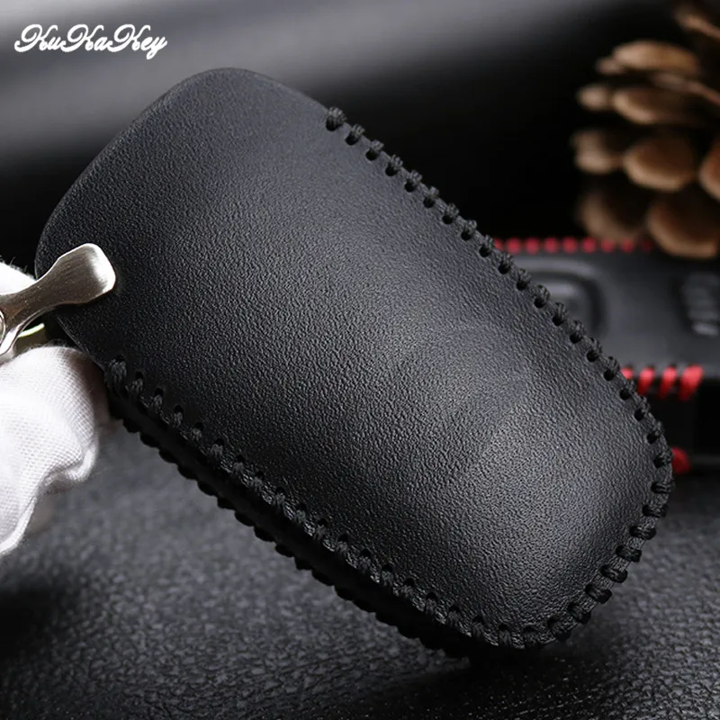 KUKAKEY кожаный чехол для автомобильного ключа Audi A4L A6L Q5 A5 754C / 754G Smart Protect Shell Key Holder Car