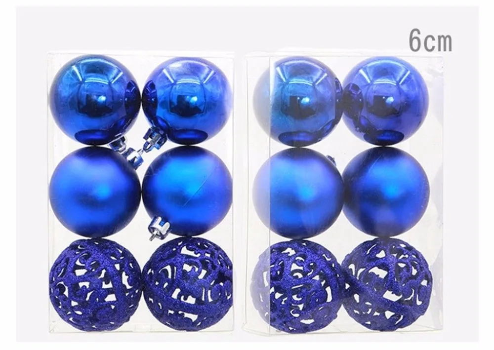 

Pack Of 6 Small Metallic & Matte Christmas Tree Baubles Hanging Decorations