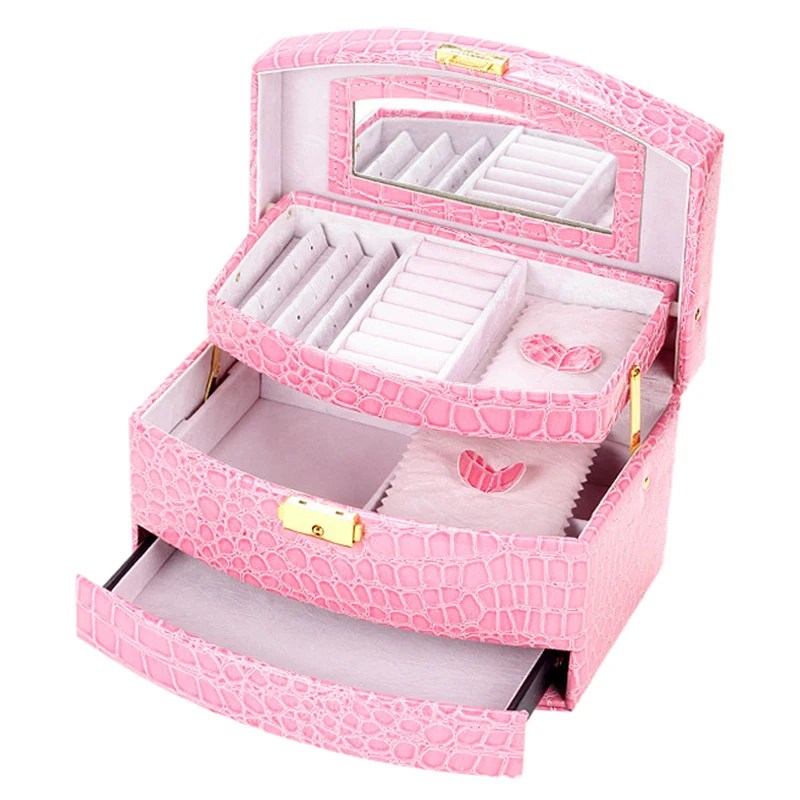 

GUANYA Large Jewelry Gift Box Storage Organizer Bracelet Ring Necklace Display Case