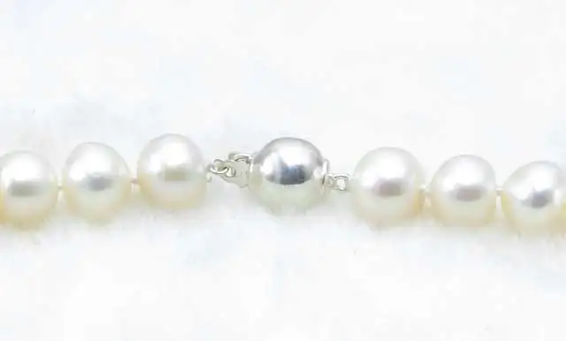 

Big 9-10mm Natural White FreshWater Flat Round Pearl 17" Necklace with Sterling Silver CLASP-n5256 wholesale / retail free ship
