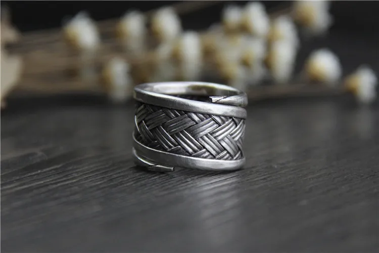 Wholesale Thai handmade silver plated ring men and women weave retro style | Украшения и аксессуары