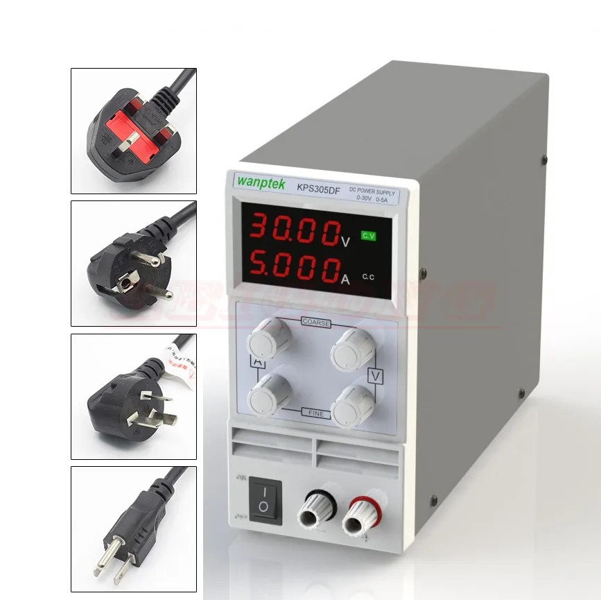 Wanptek KPS305DF 0-30 в/0-5A 110-230 В 0 1 в/а ЕС светодиодный цифровой Регулируемый переключатель