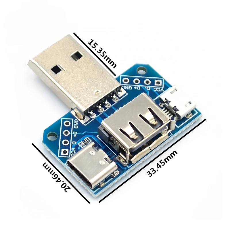 4 в 1 USB к Micro к type-C 4P 2,54 мм разъем адаптера пластина папа к гнезду USB разъем