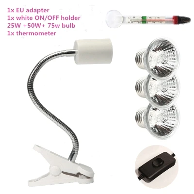 3 lamps white holder 25 Вт UVA& uvb регулировка температуры лампы черепаха рептилия тепловой задний светильник для домашних животных черепаха кальций солярий аквариум место обитания светильник ing - Цвет: 3 lamps white holder