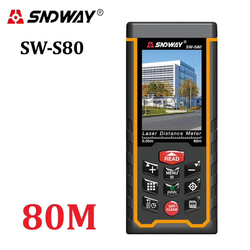 SNDWAY Camera laser distance meter 80m 120m laser rangefinder range finder measure tape trena ruler angle Diastimeter build tool