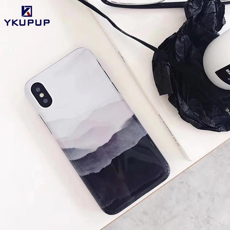 Ykupup модный Горный пейзаж Телефон задняя крышка для iphone X Case 6 6s 7 8 plus coque fundas Жесткий